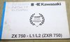 Libro Kawasaki piezas de recambio ZX750 L1/L2 (ZXR750)